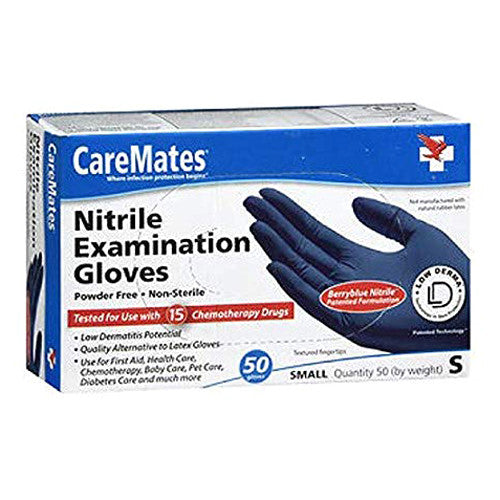 Caremates Caremates Nitrile-Pf Examination Gloves Small, 50 Ea